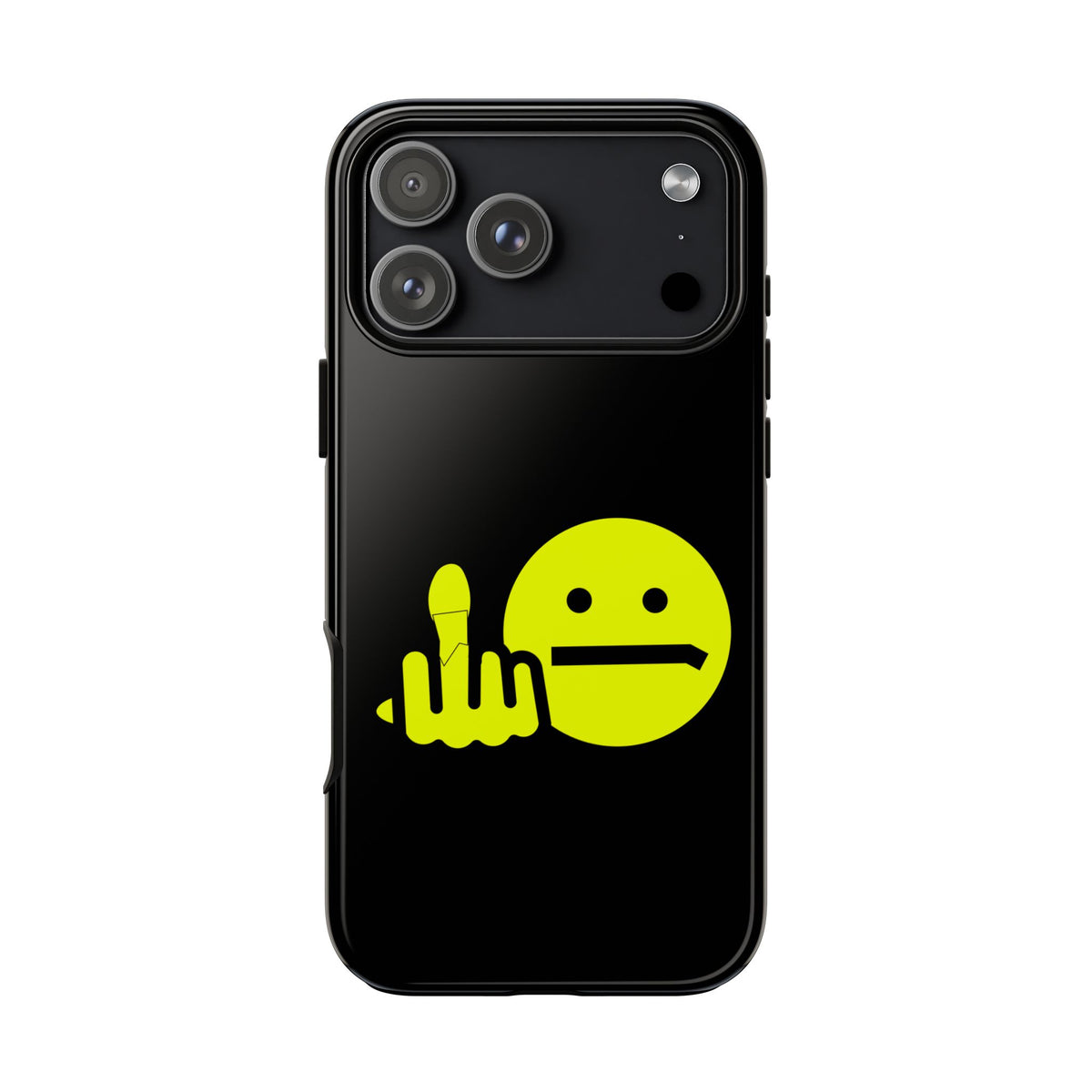 Phone Case — Neon Middle Finger Emoji Graphic