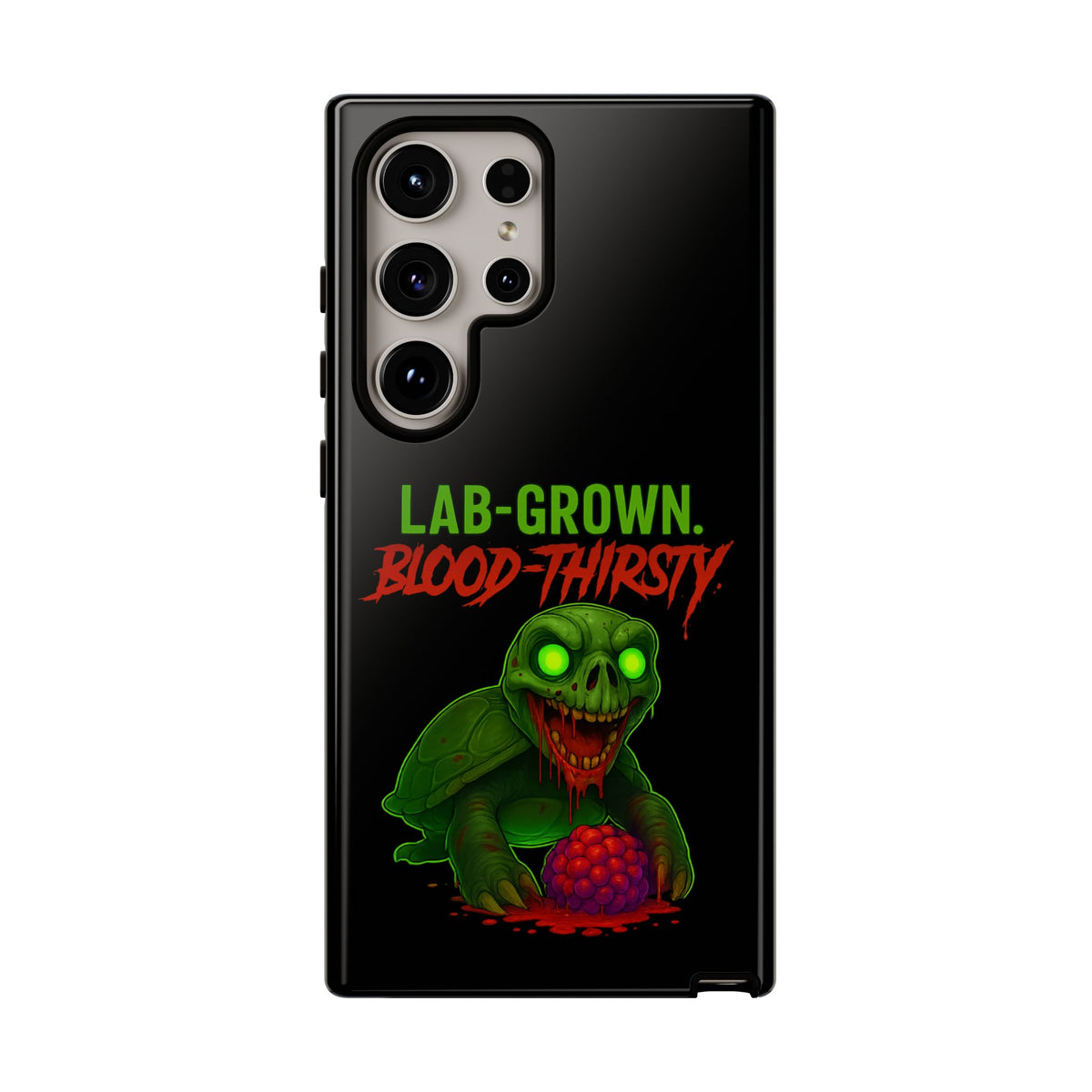 Phone Case — “Lab-Grown. Blood-Thirsty!” Green Monster Horror Design