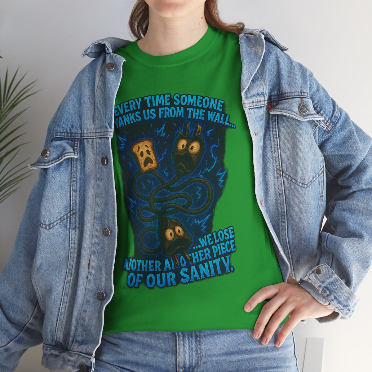 Lost Pieces of Sanity T-Shirt | Surreal Monster Wall Illustration