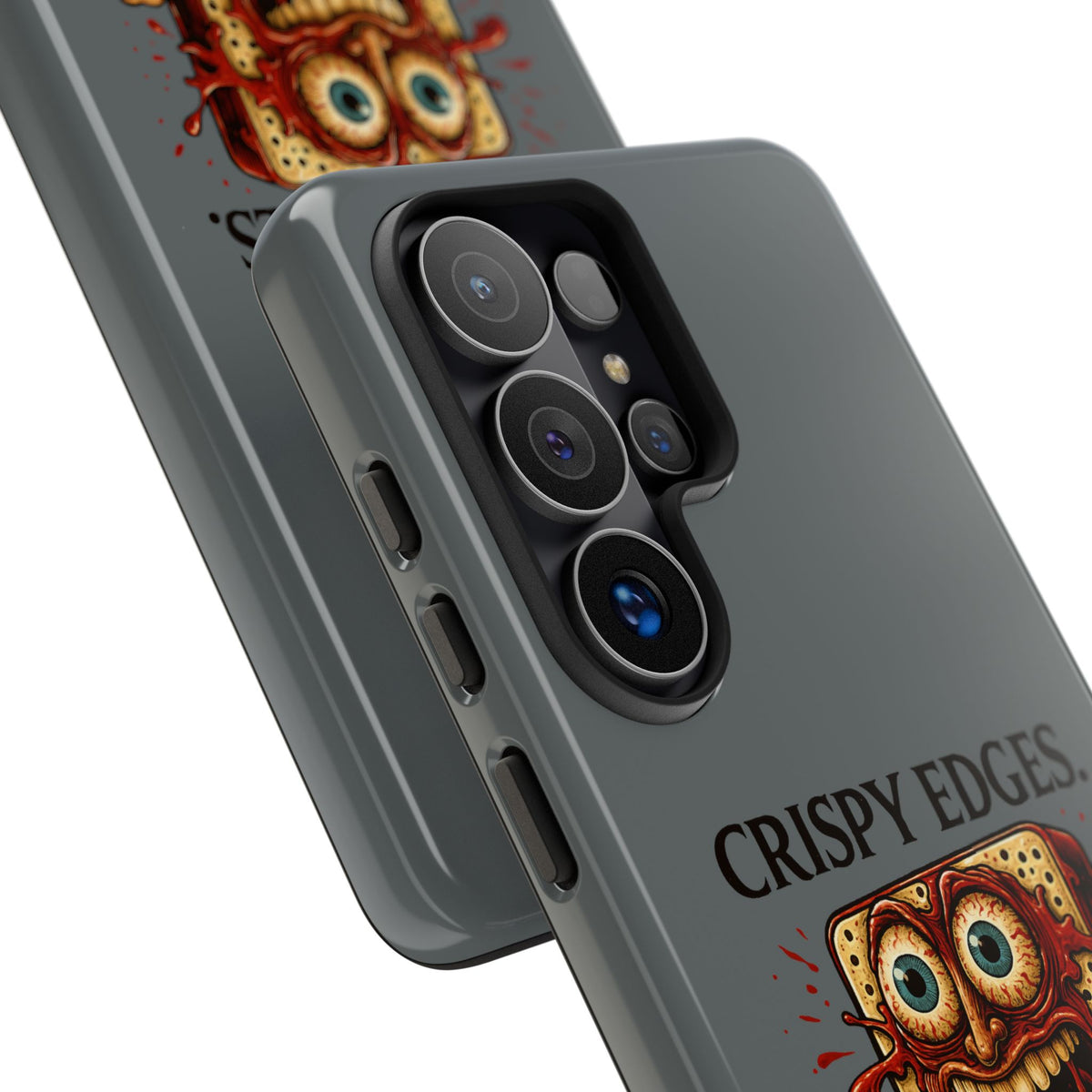 Phone Case — "Crispy Edges. Murder Center." Horror Toast Graphic