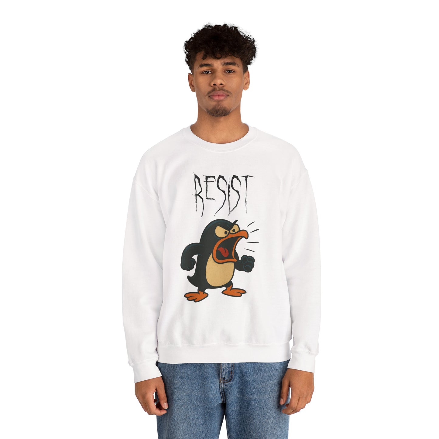 Resist – Angry Penguin Crewneck Sweatshirt