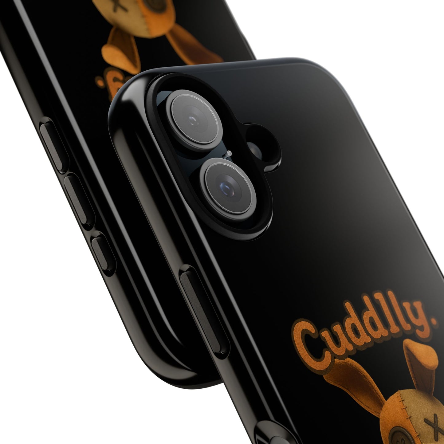 Phone Case — "Cuddly. Cracked. Kinda Dangerous." Cute Creepy Bunny Protective Case