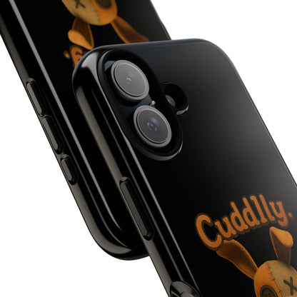 Phone Case — "Cuddly. Cracked. Kinda Dangerous." Cute Creepy Bunny Protective Case