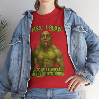 Funny Muscle Monster T‑Shirt — "I Flex, I Glow, I Forget Why I Walked Into Room" Gym Tee