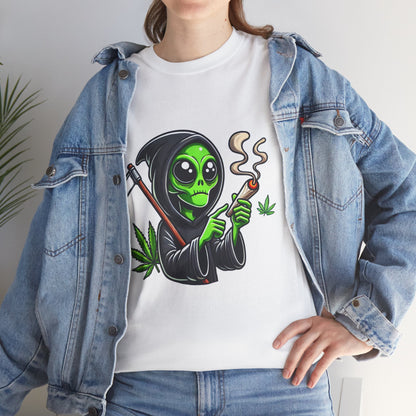 Grim Reaper Alien Smoking Joint T‑Shirt