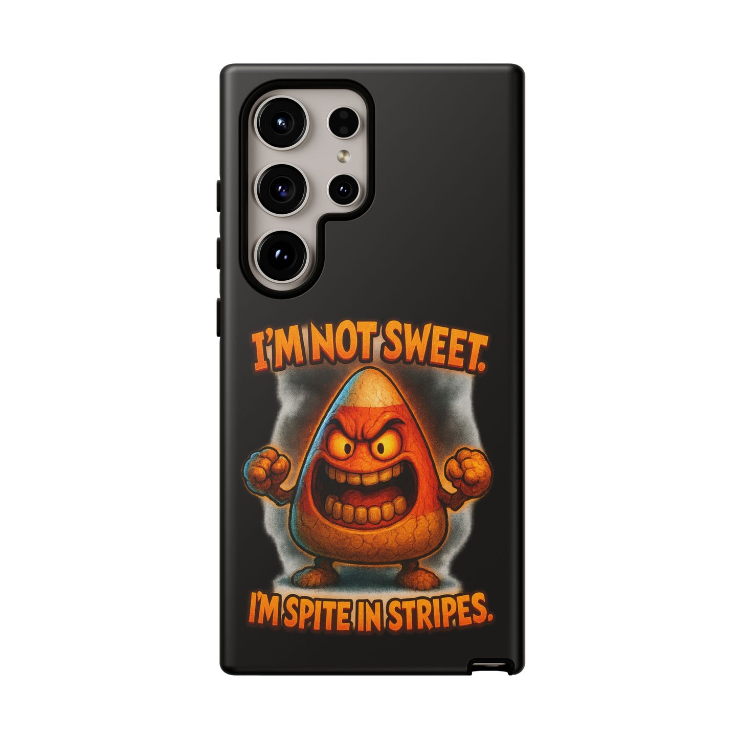 Phone Case — "I'm Not Sweet, I'm Spite in Stripes" Candy Monster Design