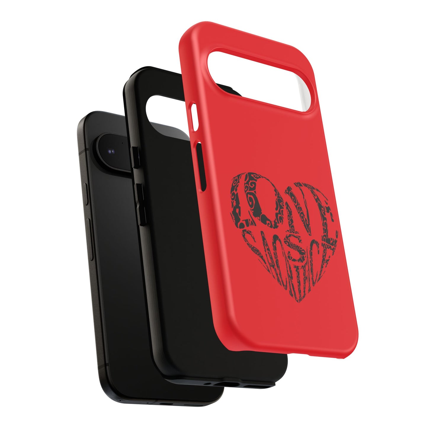 Red 'Love Justice' Heart Phone Case — Protective iPhone Cover, Valentine’s Gift