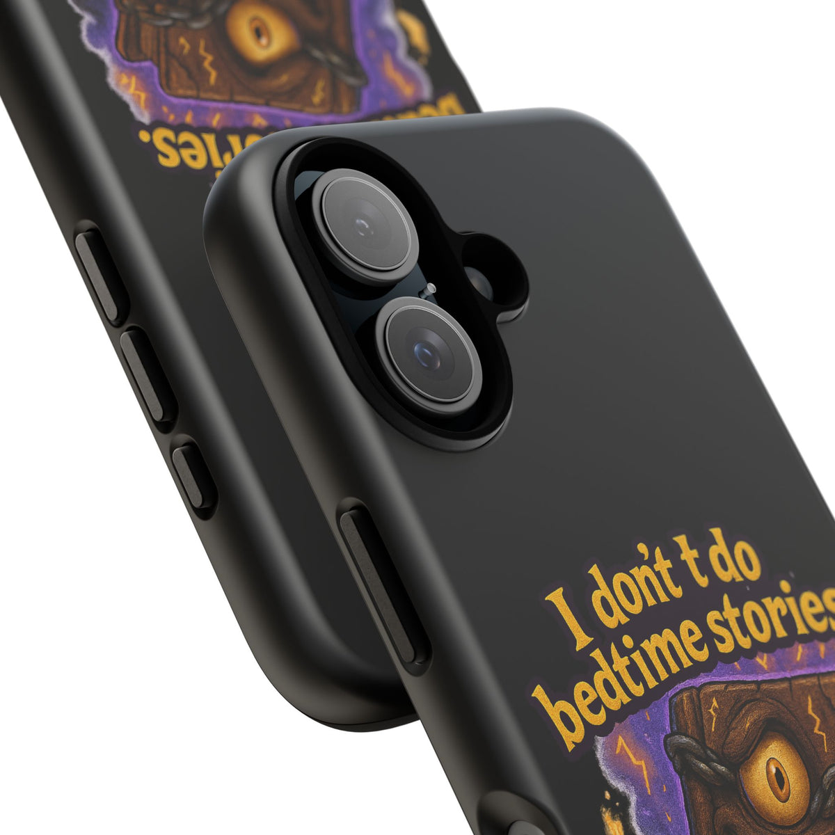 Phone Case — "I Don't Do Bedtime Stories, I Do Nightmares" Horror Book Design