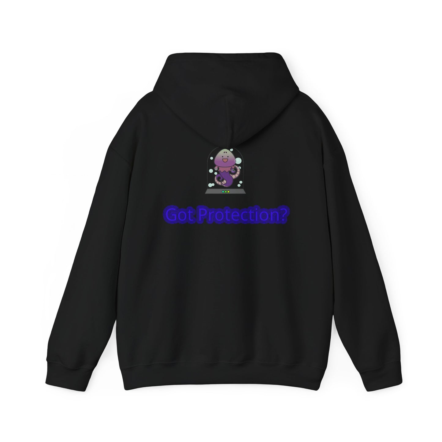 Got Protection? Hoodie — Cute Purple Guardian Character Hooded Sweatshirt