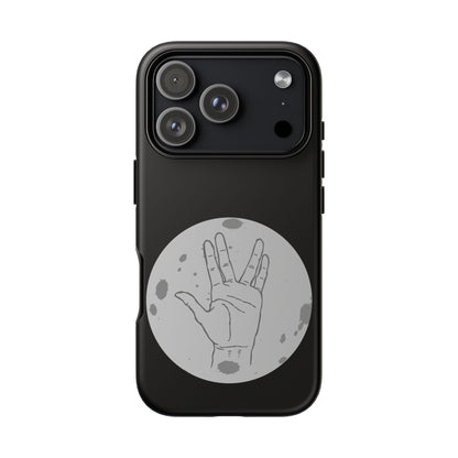 Spock Live Long Phone Case — Vulcan Salute Moon Graphic
