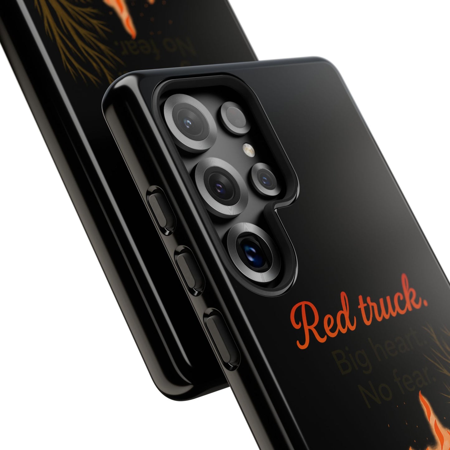 Phone Case — 'Red truck' Fire Truck Design, Vintage Firefighter Gift