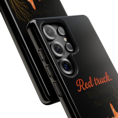 Phone Case — 'Red truck' Fire Truck Design, Vintage Firefighter Gift
