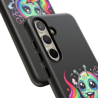 Alien Smoking Rainbow Joint Phone Case — Cute Psychedelic Cannabis iPhone Cover