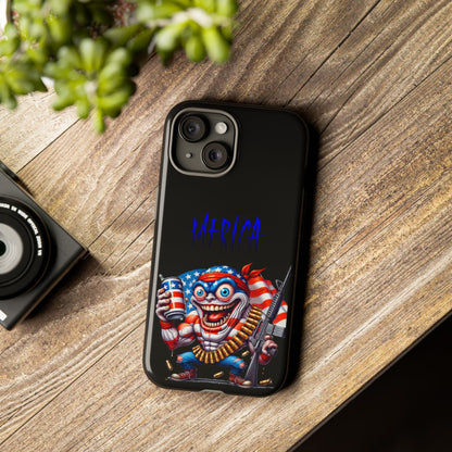 Phone Case — Patriotic 'Merica Clown with Flag, Beer & Rifle