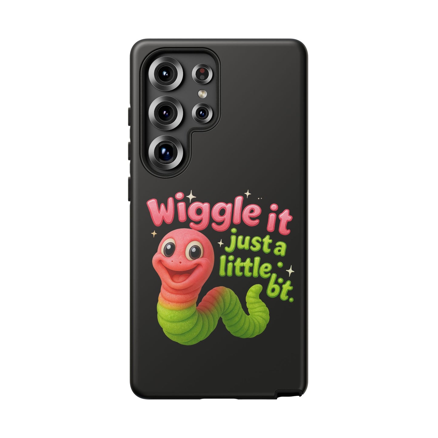 Wiggle It Worm Phone Case — Cute Pink & Green Cartoon iPhone Cover
