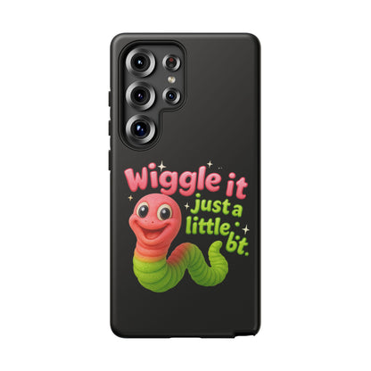 Wiggle It Worm Phone Case — Cute Pink & Green Cartoon iPhone Cover