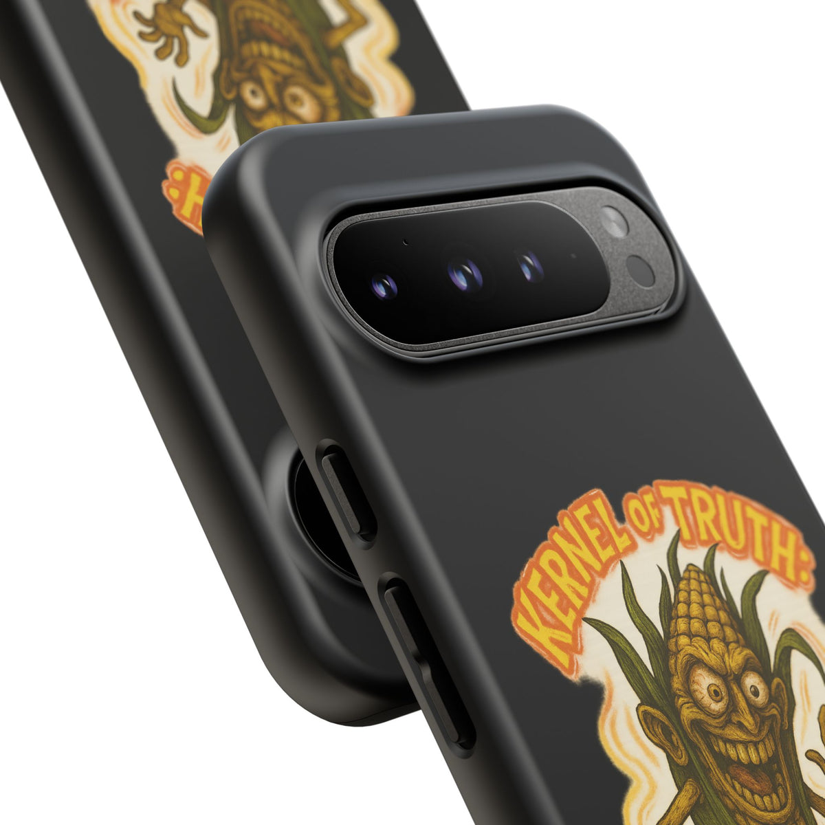 Corny Horror Phone Case - “Kernel of Truth, Completely Insane” Retro Corn Monster