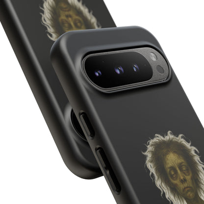 Phone Case — “Cursed to Rise Before Coffee Was Brewed” Goth Horror Design