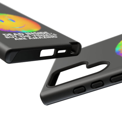 Phone Case — 'Dead Inside, But the Visuals Are Amazing' Rainbow Smiley