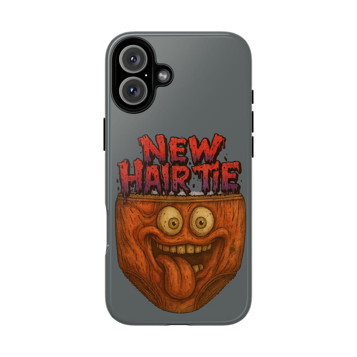 Phone Case — 'New Hairte' Funny Grinning Tongue-Out Monster Design