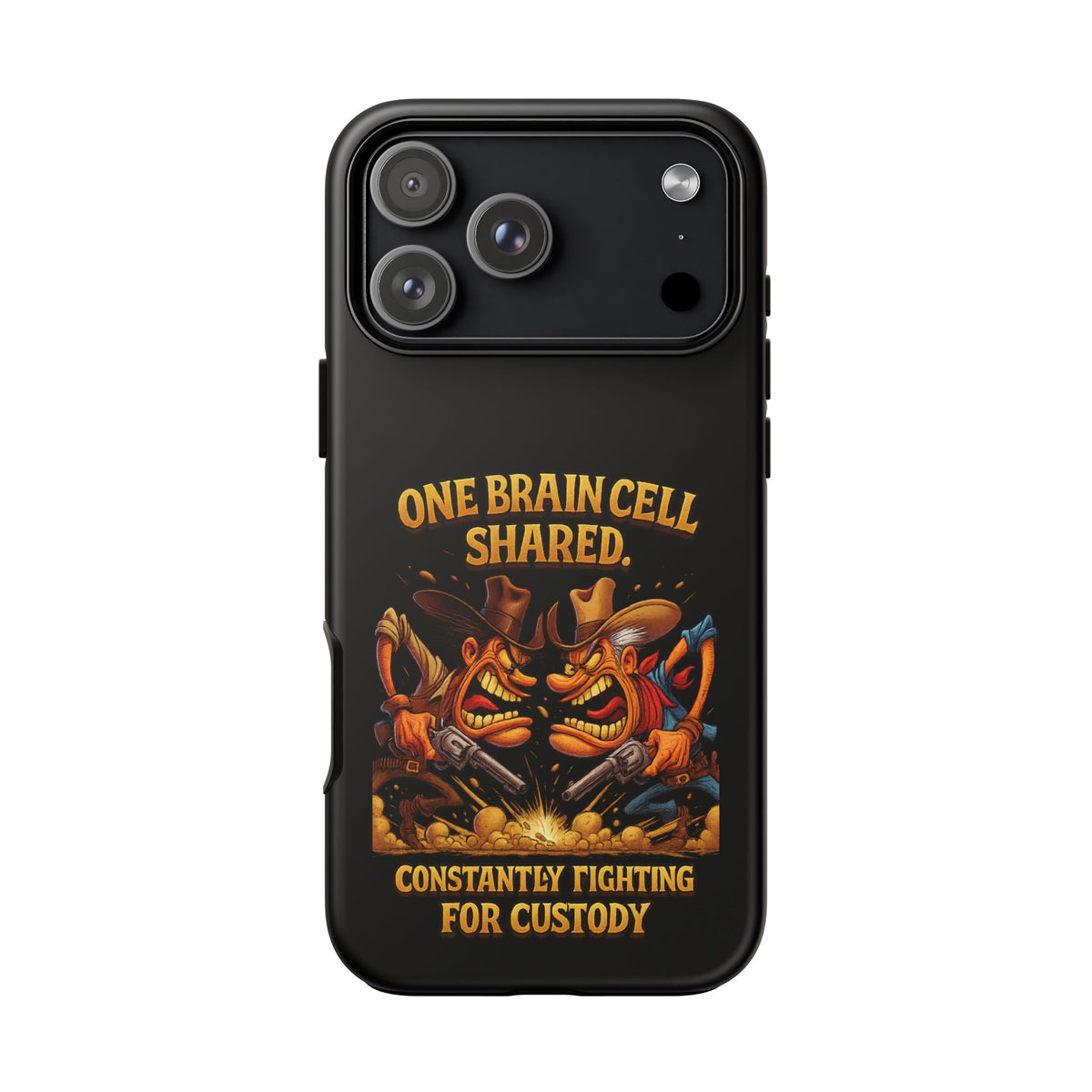 Phone Case — 'One Braincell Shared, Constantly Fighting for Custody' Funny Rivalry Cartoon