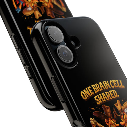 Phone Case — 'One Braincell Shared, Constantly Fighting for Custody' Funny Rivalry Cartoon