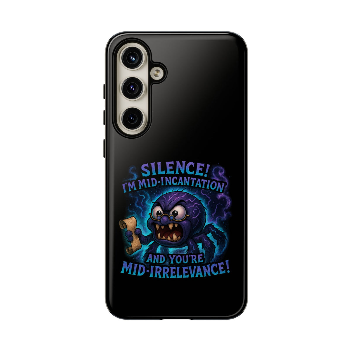 Phone Case — "Silence! I'm Mid-Incantation" Cute Angry Spider Magic Design