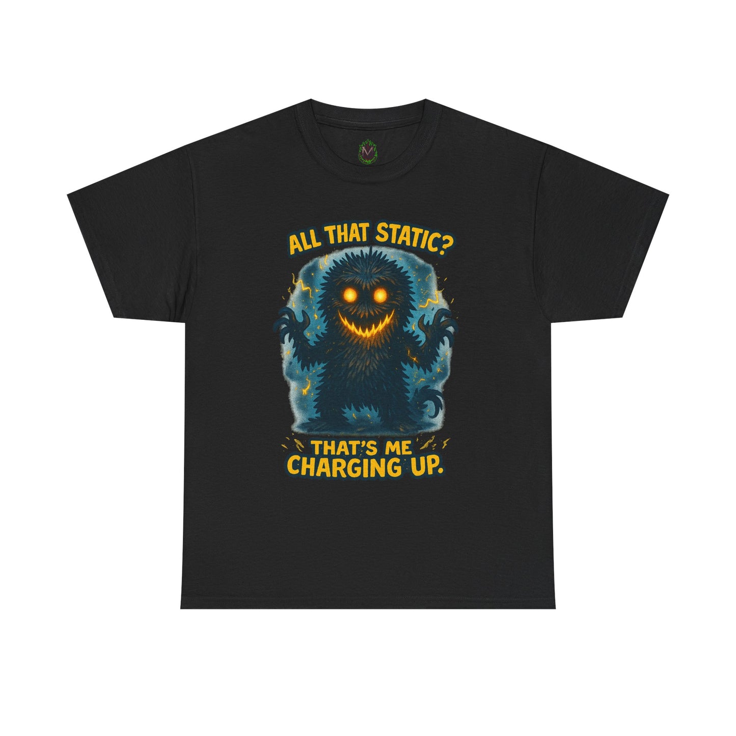 All That Static Monster, T-Shirt | Funny Electric Charging Graphic