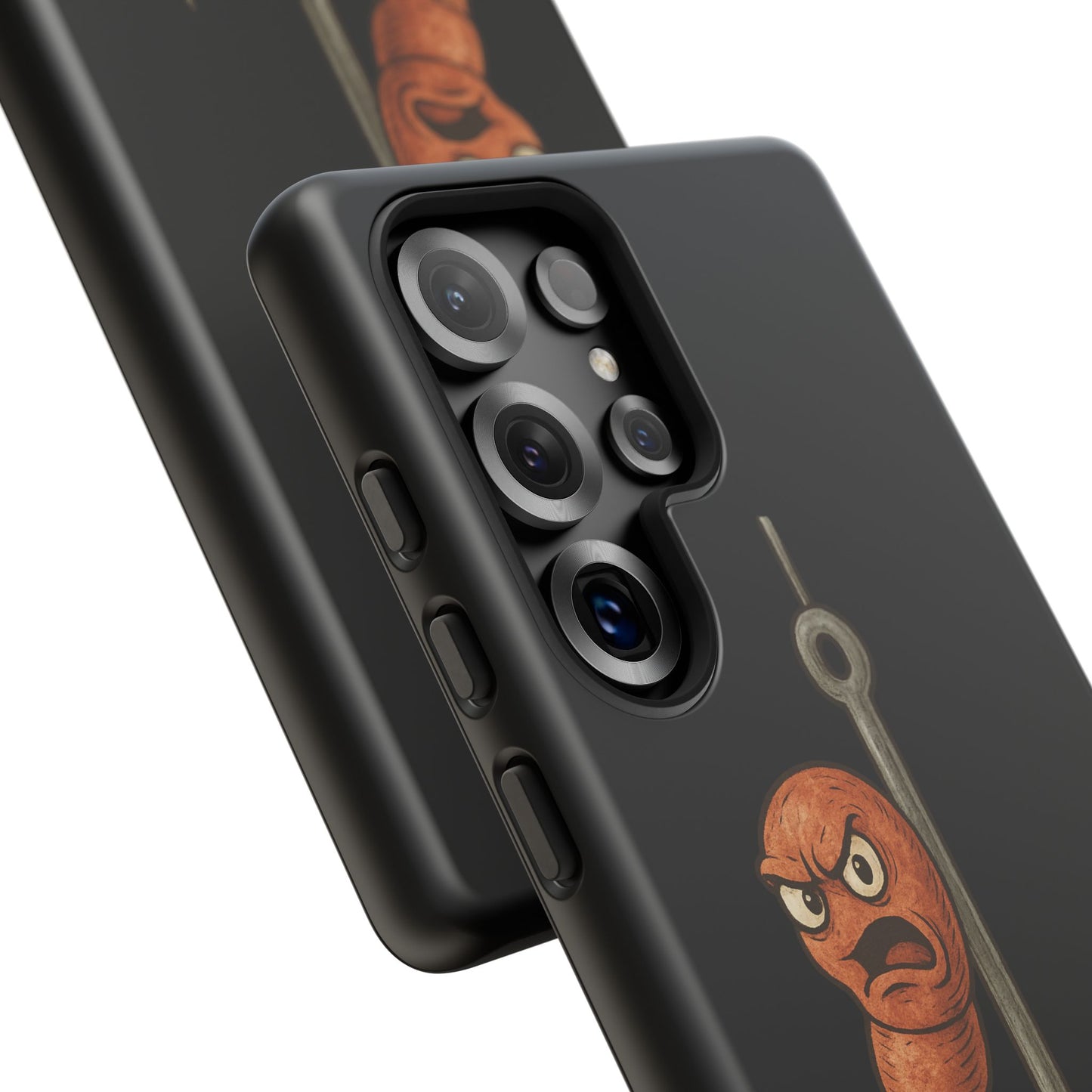 Angry Worm on Hook Phone Case – Funny Fishing Humor Protective Cover
