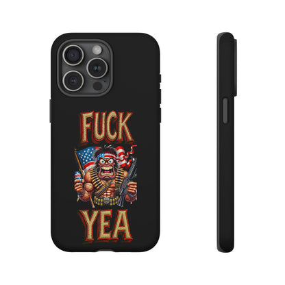 Phone Case — "FUCK YEA" Patriotic Skeleton Soldier Graphic