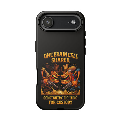 Phone Case — 'One Braincell Shared, Constantly Fighting for Custody' Funny Rivalry Cartoon