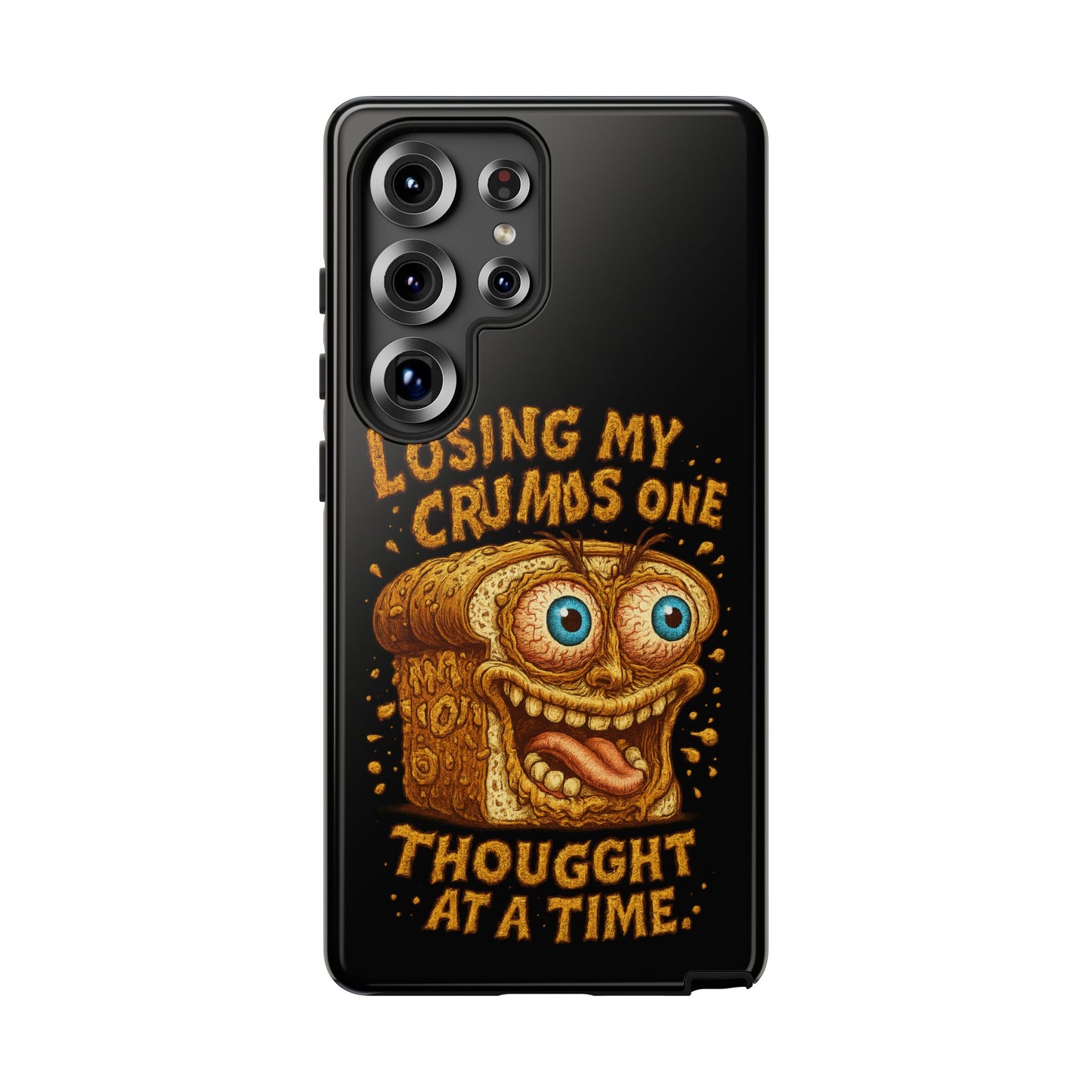 Phone Case — "Losing My Crumbs One Thought at a Time" Funny Retro Bread Illustration