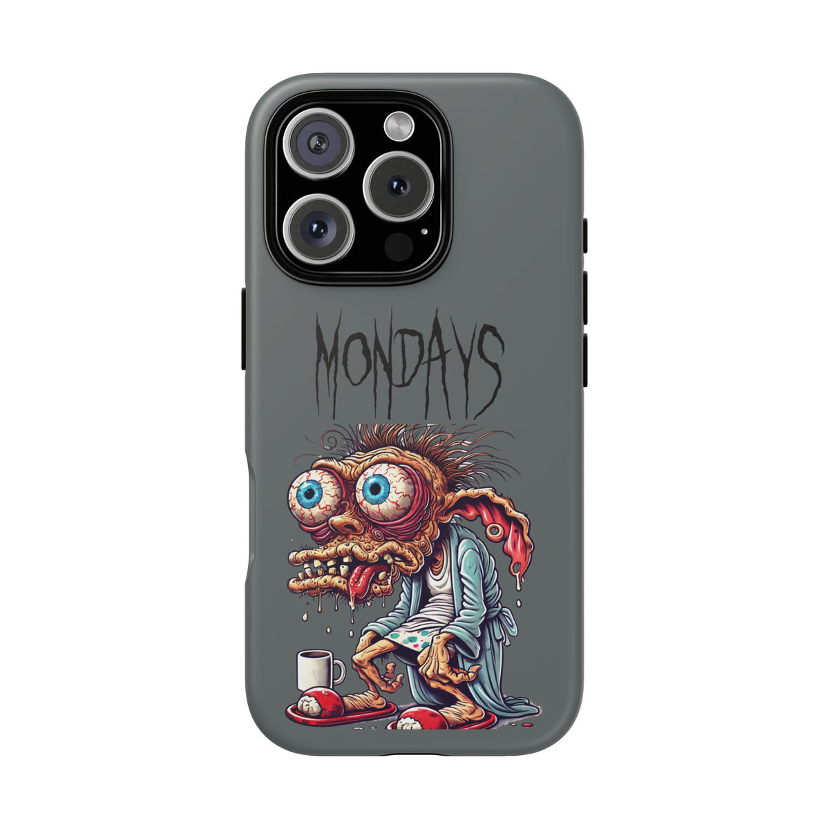 Mondays Zombie Character Phone Case – Funny Groggy Coffee Phone Cover