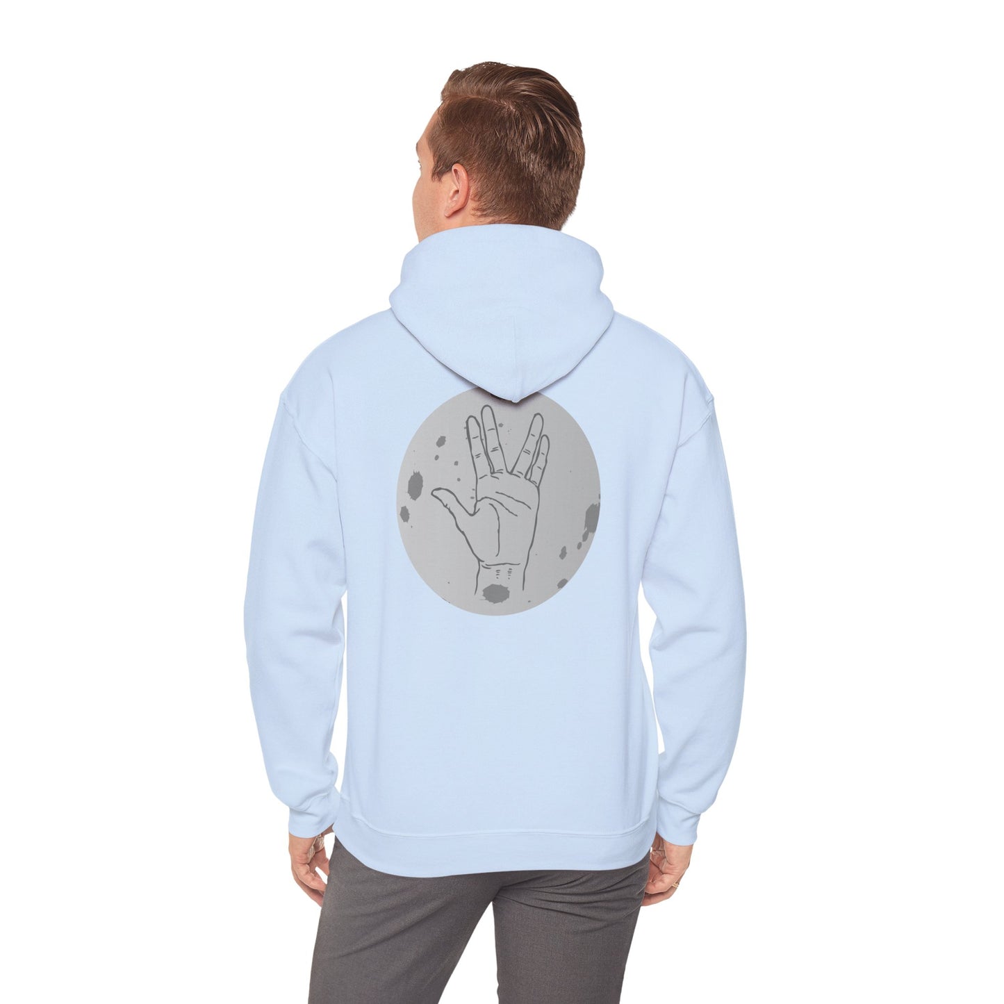 Vulcan Salute Hoodie — Retro Space Hand Graphic Pullover