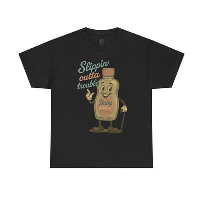 Slippin' Outta Trouble – Vintage Baby Oil Cartoon Tee