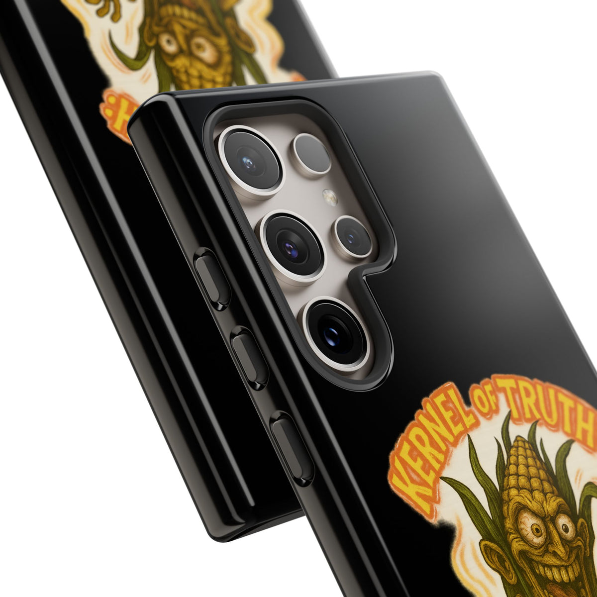 Corny Horror Phone Case - “Kernel of Truth, Completely Insane” Retro Corn Monster