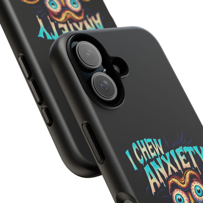 Phone Case — "I Chew Anxiety Like Bubblegum" Retro Monster Design