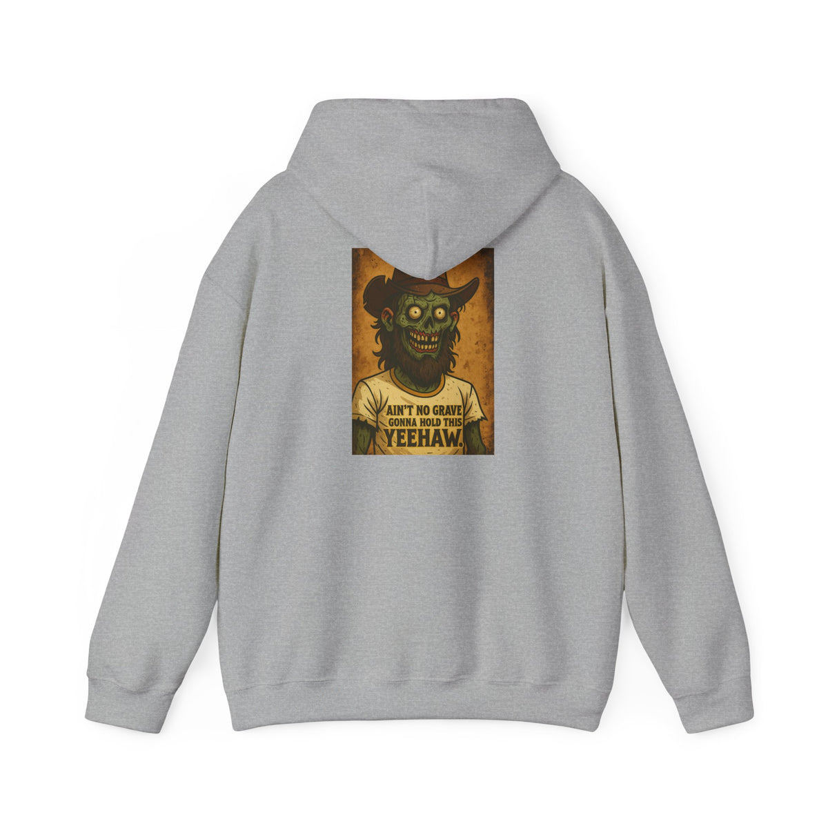 Hoodie — Vintage Zombie Cowboy 'Ain't No Grave' Graphic Pullover