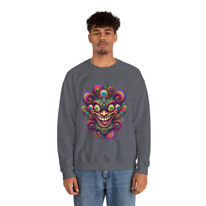 Hypnotic Swirl Face Crewneck Sweatshirt