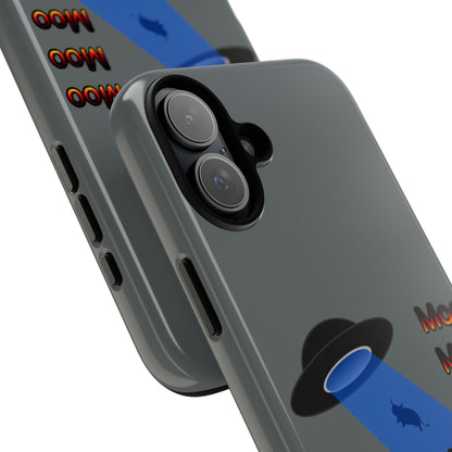 Phone Case — Funny UFO Cow Abduction Design with “Moo Moo Moo”