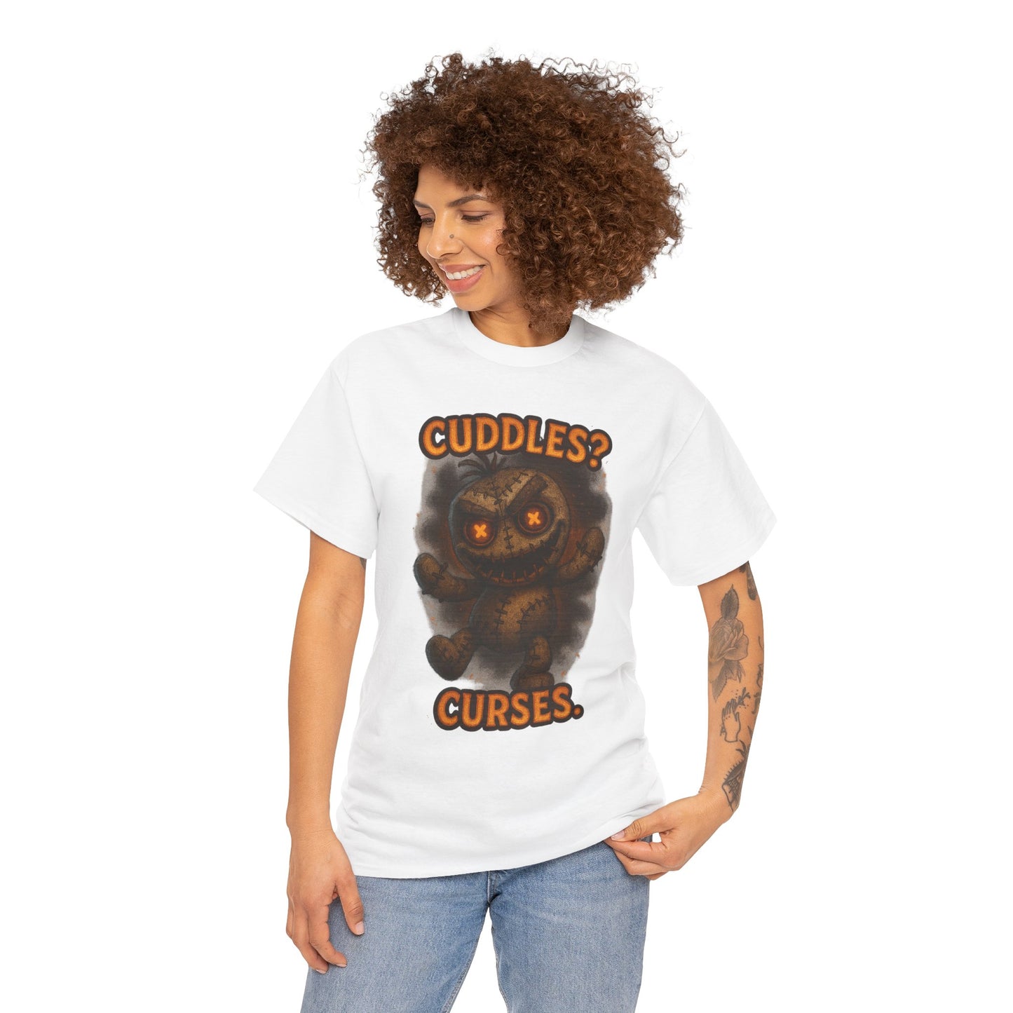 Cuddles? Curses. bear graphic tee | T-Shirt
