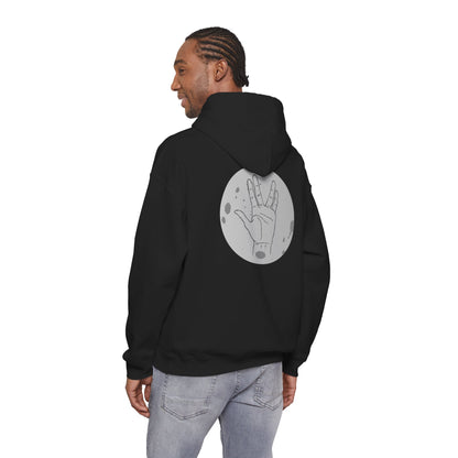 Vulcan Salute Hoodie — Retro Space Hand Graphic Pullover