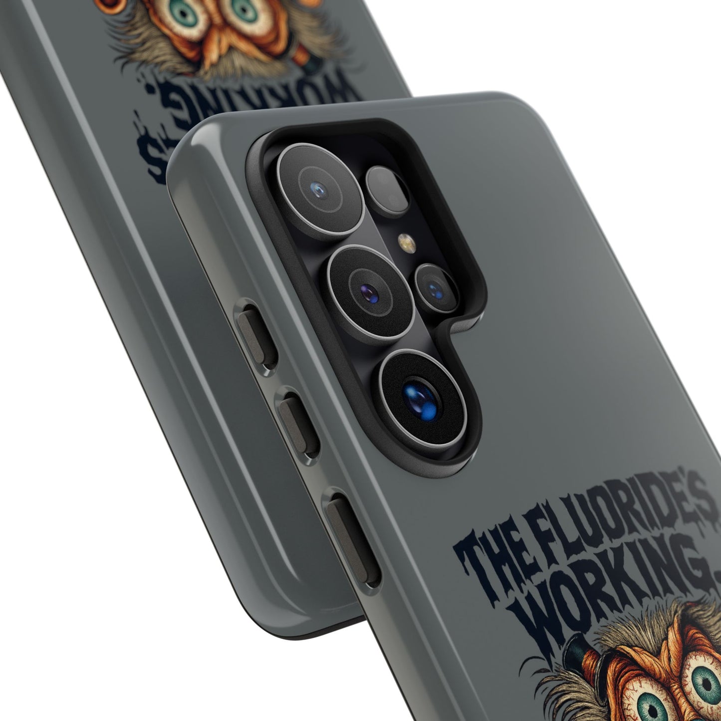 Phone Case — Retro Horror Graphic “The Fluoride’s Working” Shock Art