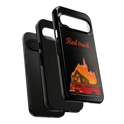 Phone Case — 'Red truck' Fire Truck Design, Vintage Firefighter Gift