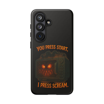 Phone Case — "You Press Start, I Press Scream" Spooky Retro Game Controller Design