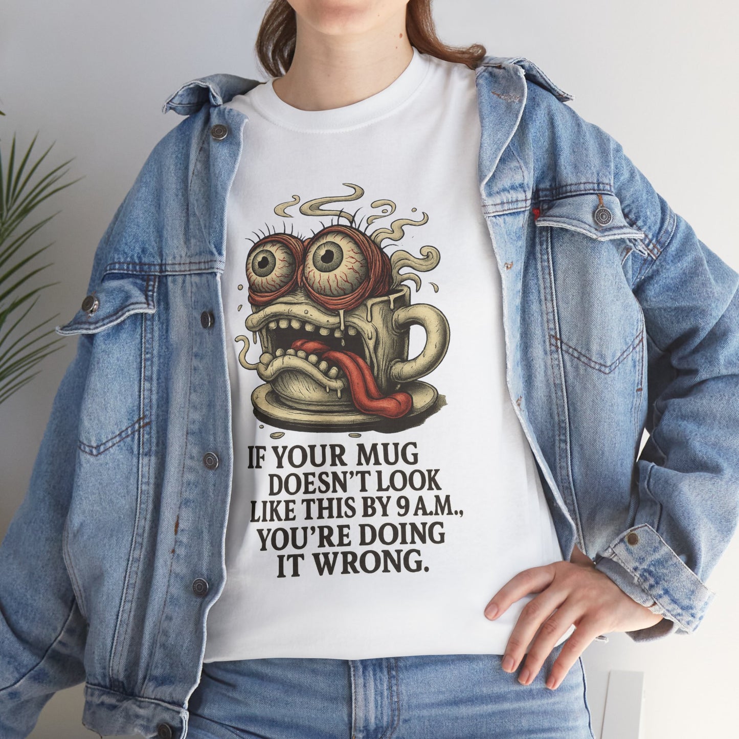 9AM Mug Meltdown – Screaming Coffee Zombie Cup Tee