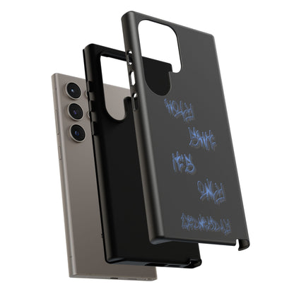 Phone Case — Blue Neon Graffiti "Tough Cases" Protective Cover