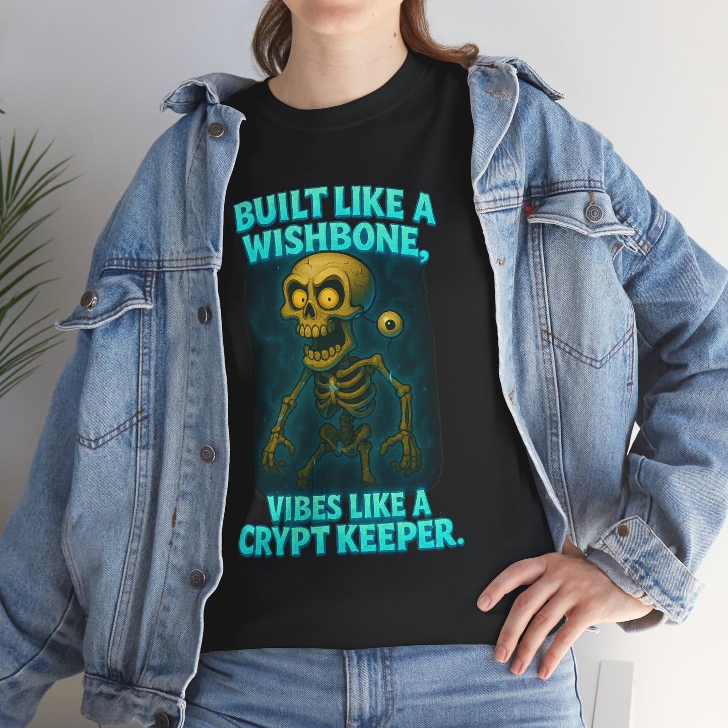 Built Like a Wishbone Skeleton Tee | Creepy Keeper Graphic Shirt