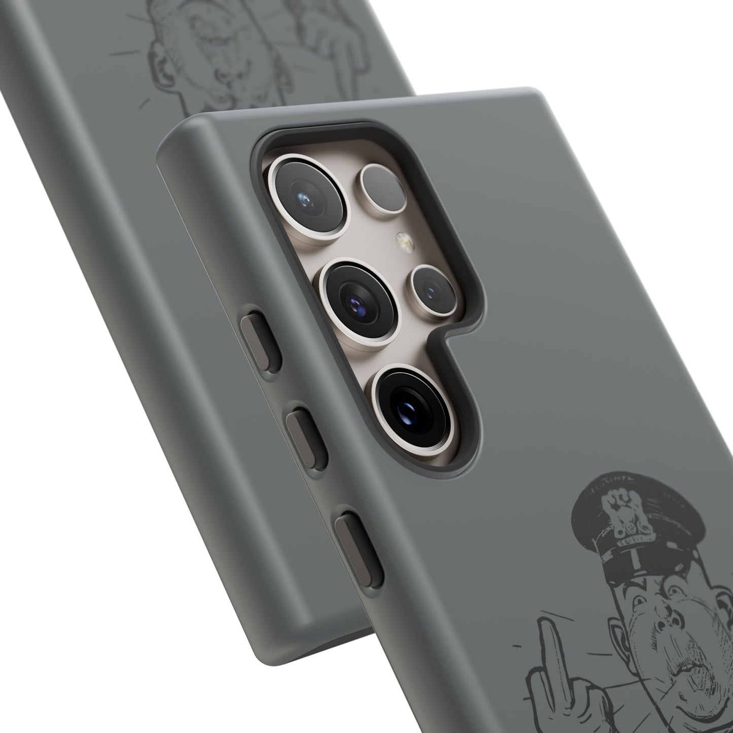 Vintage Cop Middle Finger Phone Case — Edgy Retro iPhone Protective Cover