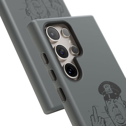 Vintage Cop Middle Finger Phone Case — Edgy Retro iPhone Protective Cover